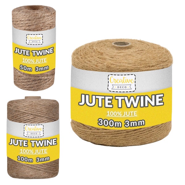 Juteschnur Natur Braun Jute-Kordel | 3 Varianten | 2-3 mm Dicke 3-Lagig | Pflanz-Schnur Juteband Paketband Stark