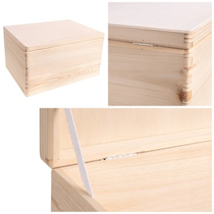 XXL Große Natur Holz-Kiste mit Deckel 40x30x24cm 10 Farben Erinnerungsbox Holz-Box Unlackiert Kasten Griffen Hochzeitsgeschenk Bild 4