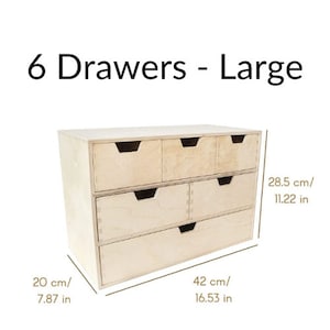 Kommode aus Holz 7 Varianten Schreibtisch-Organizer für Papier-Arbeit Akten Dokumente Tablett für die Aufbewahrung von Bürozubehör 6 Drawers - Large