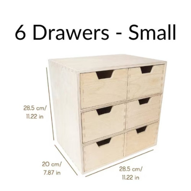 Kommode aus Holz 7 Varianten Schreibtisch-Organizer für Papier-Arbeit Akten Dokumente Tablett für die Aufbewahrung von Bürozubehör 6 Drawers - Small