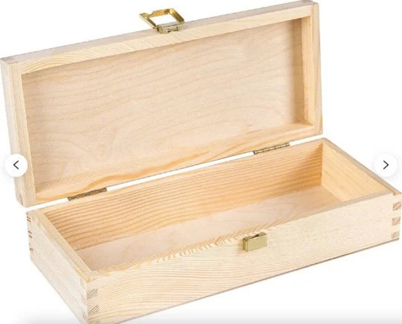 Aufbewahrungsbox aus Holz Unlackiert mit Deckel 4 Größen Schmuckkästchen Hochzeitsgeschenk Bild 3