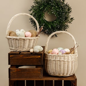 Small Easter Basket Wicker Basket 6 Variants Easter Egg Basket Natural Brown Wicker Lightweight & Handwoven image 9