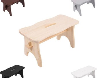 Holz Hocker | 5 Farben | 38 x 19 x 21 cm | Tritthocker Blumenhocker Toilettenhocker Holzbank Schemel Kinderhocher Fußhocker Fußbank