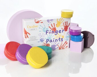 Fingerfarben Kinder Ungiftig | 2 Varianten | Intensive Farben | Set für Kleinkinder | Sicher & Ungiftig | Wasserbasiert