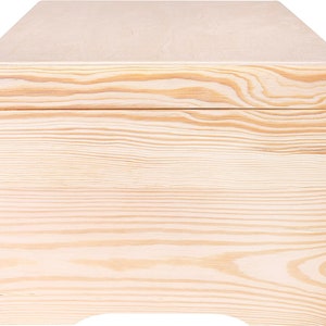 XXL Duże Drewniane Pudełko Skrzynka 40 x 30.5 x 24 cm z Pokrywą Niemalowana Skrzynia do Dekoracji z Naturalnego Drewna zdjęcie 8
