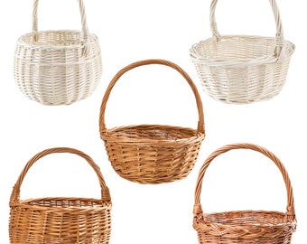 Small Easter Basket Wicker Basket | 6 Variants | Easter Egg Basket | Natural Brown Wicker | Lightweight & Handwoven