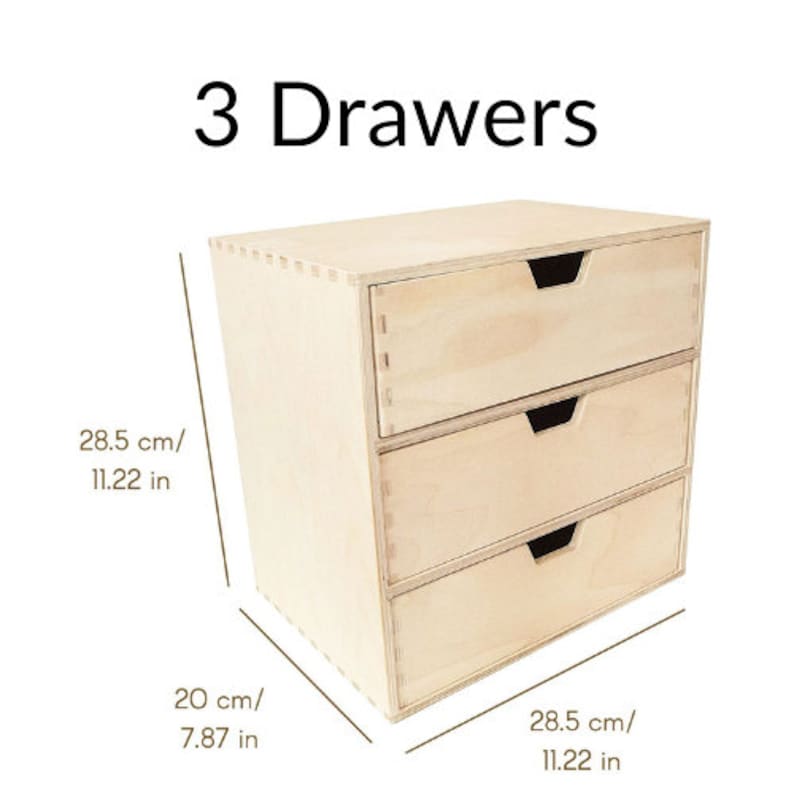 Commode en bois 7 variantes Organisateur de Bureau pour Documents Papier Plateau pour le Stockage des Accessoires de Bureau 3 Drawers