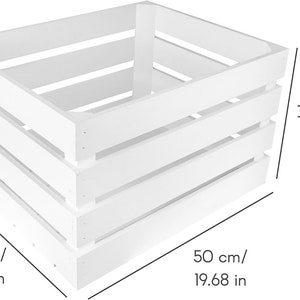 Grande Boîte de Rangement en Bois 3 Tailles Couleur Blanc Naturel Boite Cadeau de Rangement Coffre Coffer Organisateur Vintage image 7