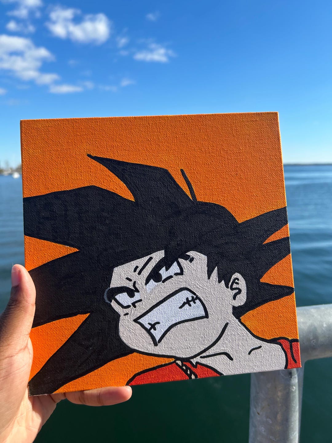 Goku Acrylic Painting | Dragon Ball Z Fan Art 8x8 - Etsy