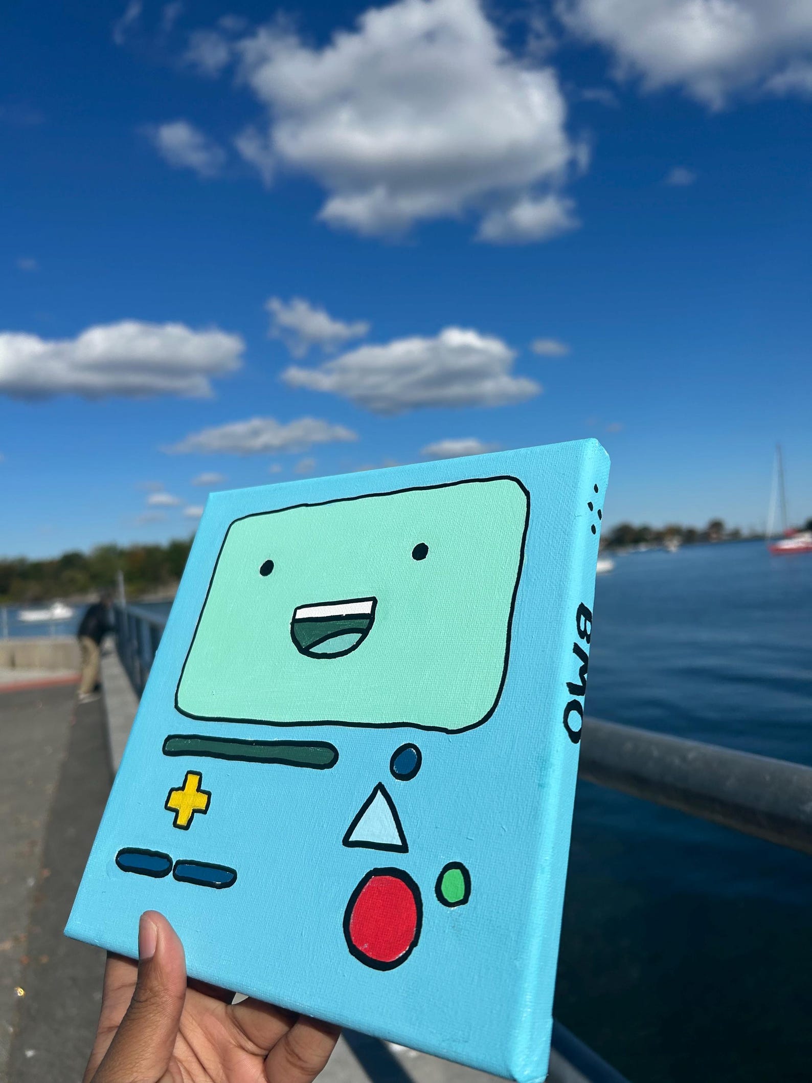 BMO Adventure Time 8x8 Hand-painted Canvas - Etsy