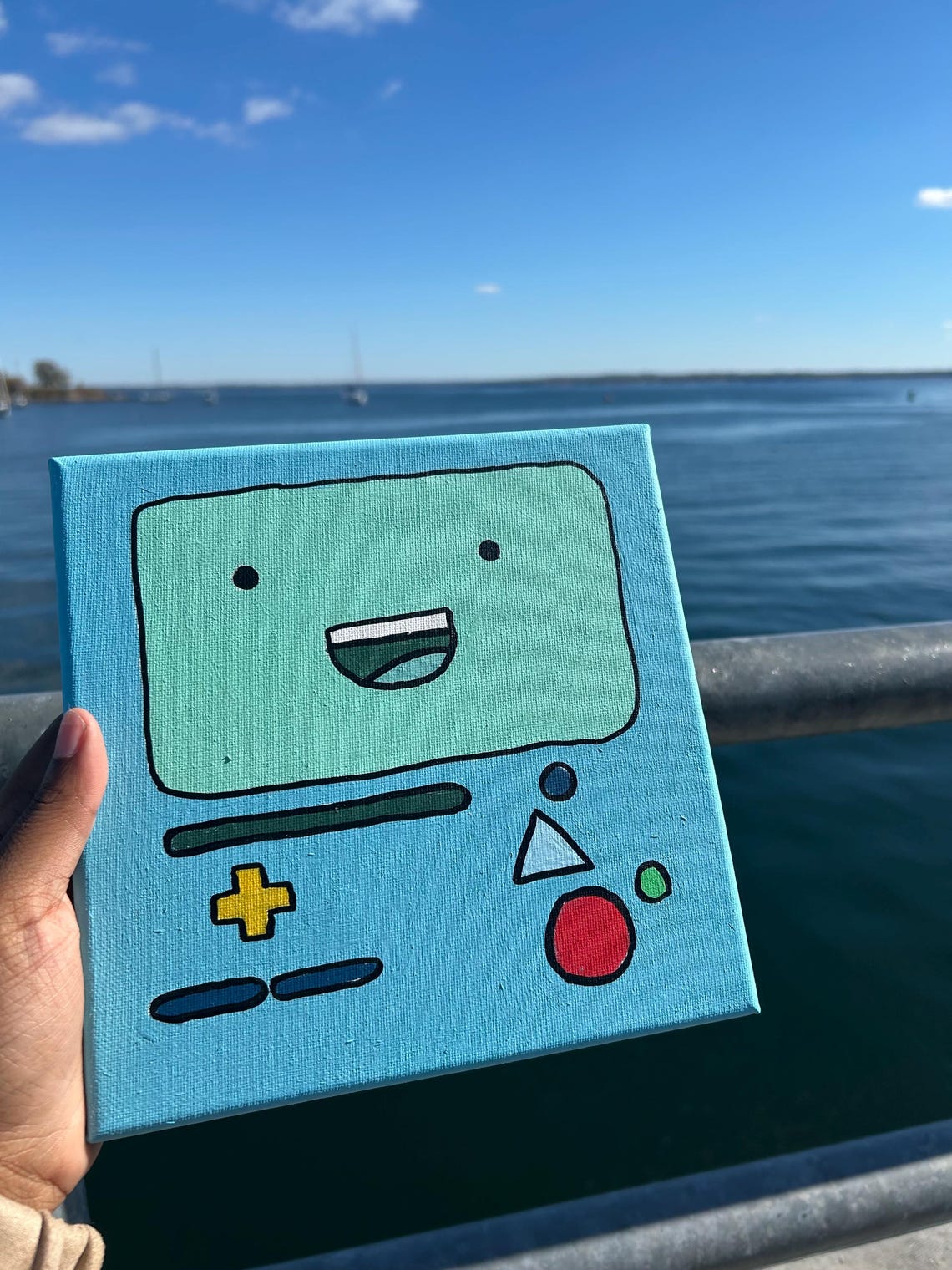 BMO Adventure Time 8x8 Hand-painted Canvas - Etsy