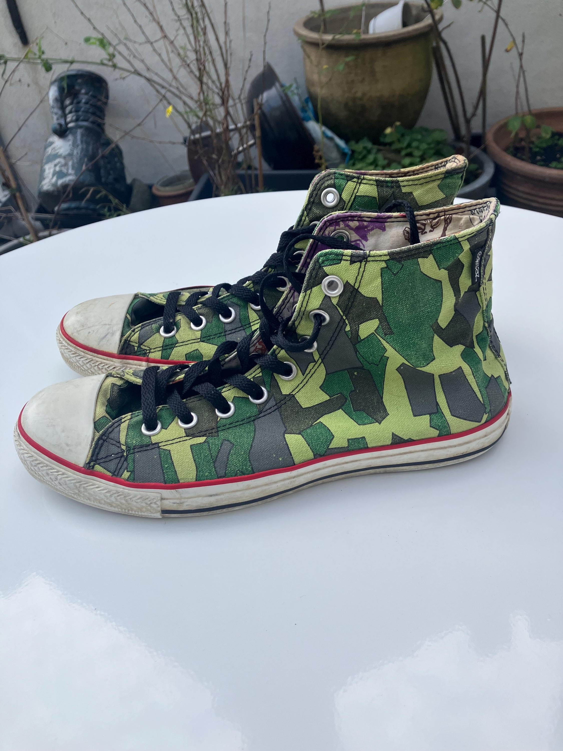 Gorillaz High-top Converse Camouflage Sneakers, Limited Edition 