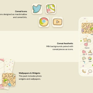 85 Lucky Charms Cereal iOS Android Icon App Theme Pack Wallpaper Widgets Icons Cute Milk Pastel Marshmallow Aesthetic Instant Download image 2