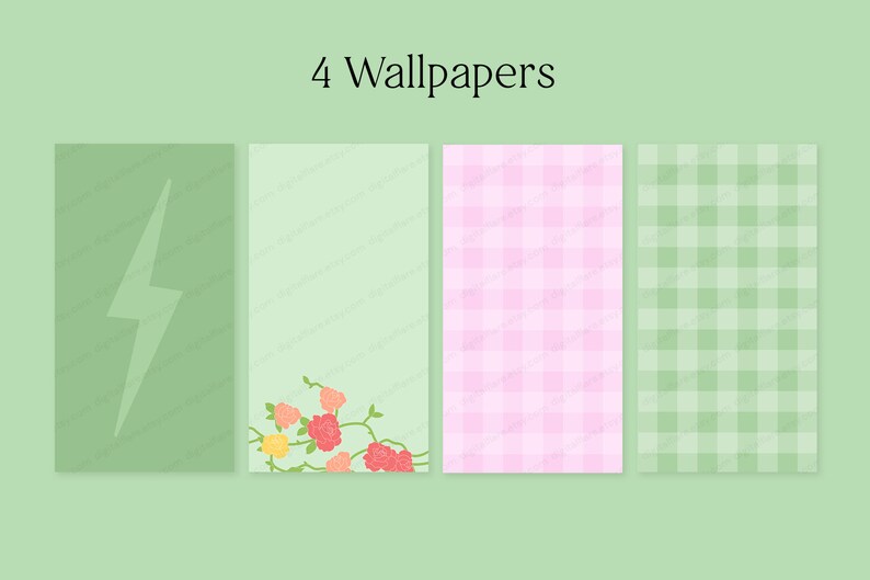 Jupiter iOS Android Icon App Theme Pack Wallpaper Widgets Icons Grün rosa Pastell niedlich Kawaii Ästhetik Sofort Download Bild 5