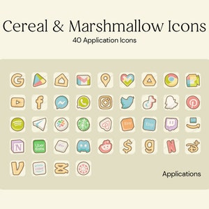 85 Lucky Charms Cereal iOS Android Icon App Theme Pack Wallpaper Widgets Icons Cute Milk Pastel Marshmallow Aesthetic Instant Download image 4