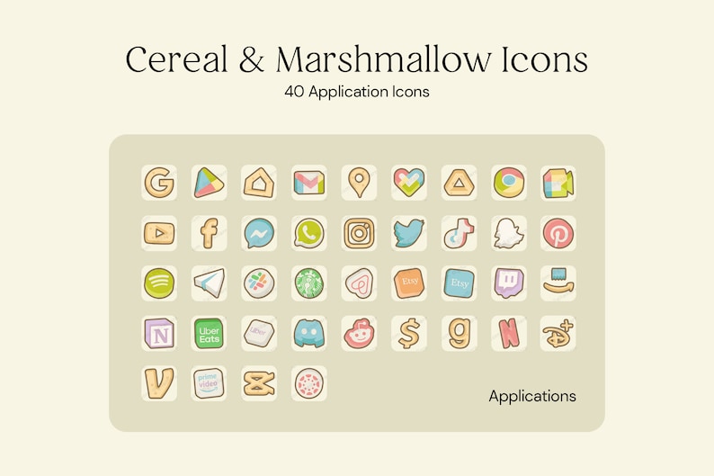 85 Lucky Charms Cereal iOS Android Icon App Theme Pack Wallpaper Widgets Icons Cute Milk Pastel Marshmallow Aesthetic Instant Download image 4