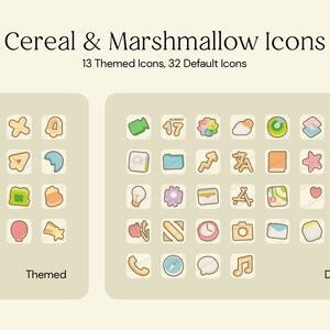 85 Lucky Charms Cereal iOS Android Icon App Theme Pack Wallpaper Widgets Icons Cute Milk Pastel Marshmallow Aesthetic Instant Download image 3