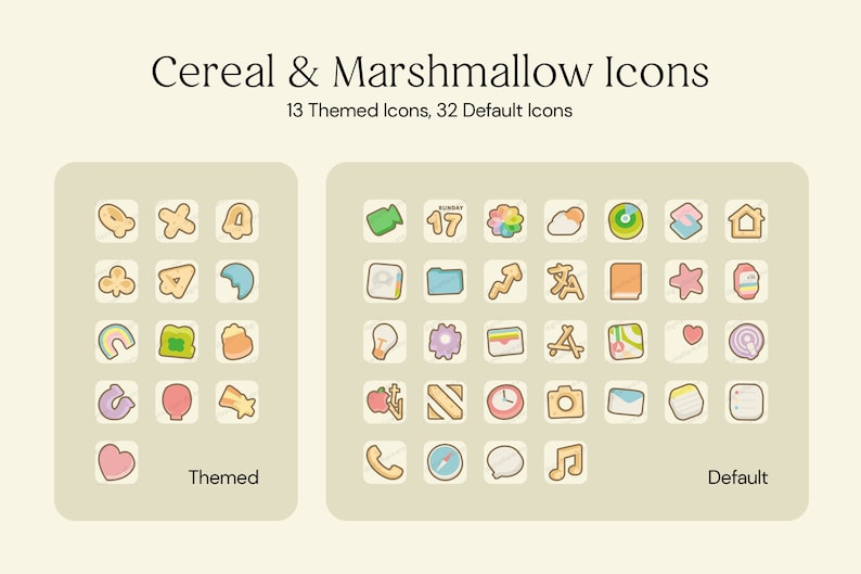 85 Lucky Charms Cereal iOS Android Icon App Theme Pack Wallpaper Widgets Icons Cute Milk Pastel Marshmallow Aesthetic Instant Download image 3