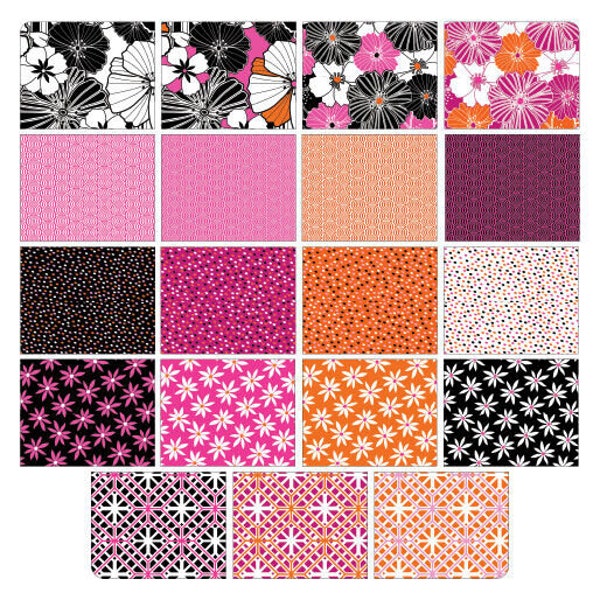 Fruit Punch 19 piece Fat Quarter Bundle designed by Greta Lynn for Kanvas