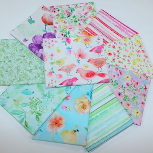 Spring Song 10 piece Fat Quarter Bundle designed for Timeless Treasures