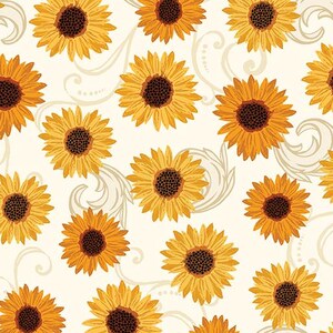 Gather Together Sunflower Dance Harvest Cream 14463-07 Designed by Nicole DeCamp for Benartex