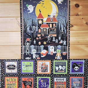 Glow-O-Ween 16 Piece Fat Quarter Bundle with (2) 24&quot; x WOF Panels, Glow in the Dark Fabrics Designed by Kanvas Studio for Benartex