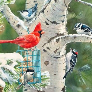 Panel digital de 36&quot; Pájaros y el árbol WW-3197-0C-1 de David Textiles