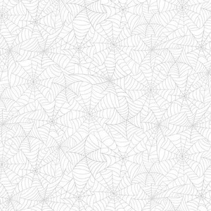 May include: A repeating pattern of gray spiderwebs on a white background. The webs are intricately drawn, with radial lines emanating from a central point. The design is suitable for Halloween or spooky-themed crafts.