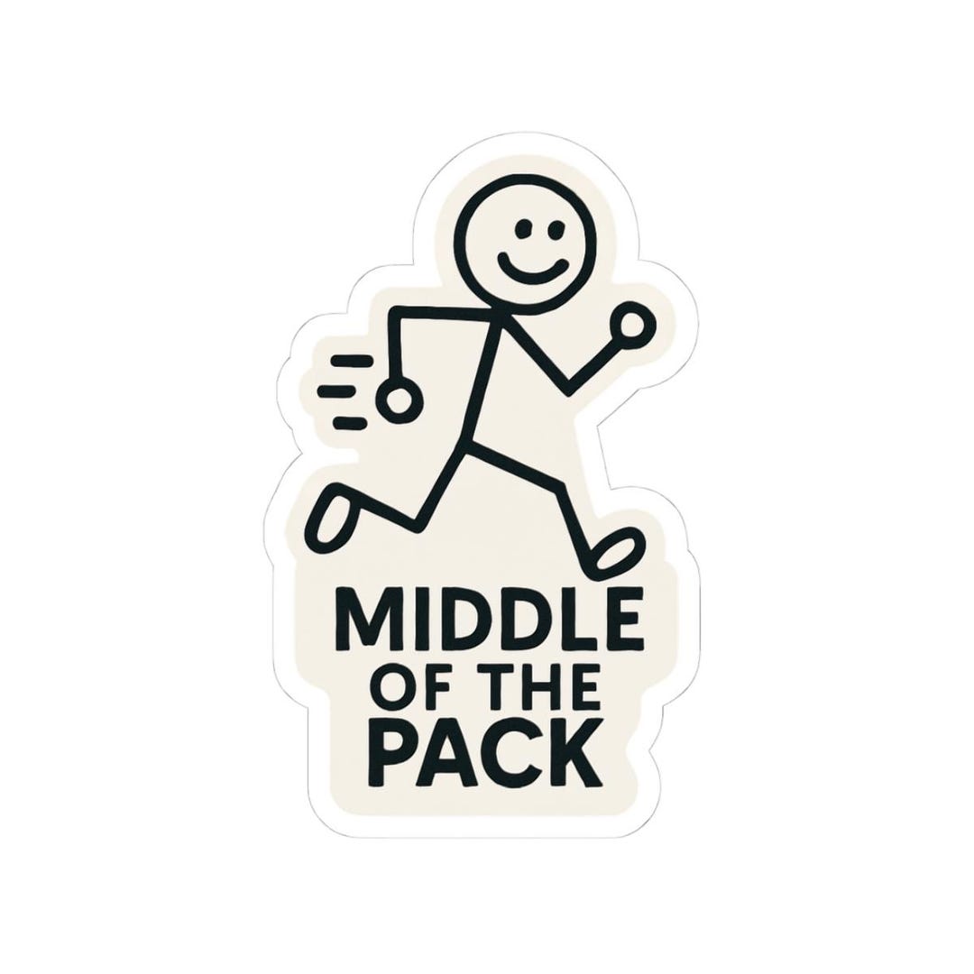 Middle of the Pack Runner Sticker - Funny Running Vinyl Decal for ...