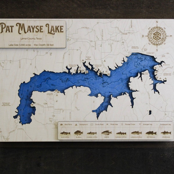Pat Maybe Lake Map Etsy