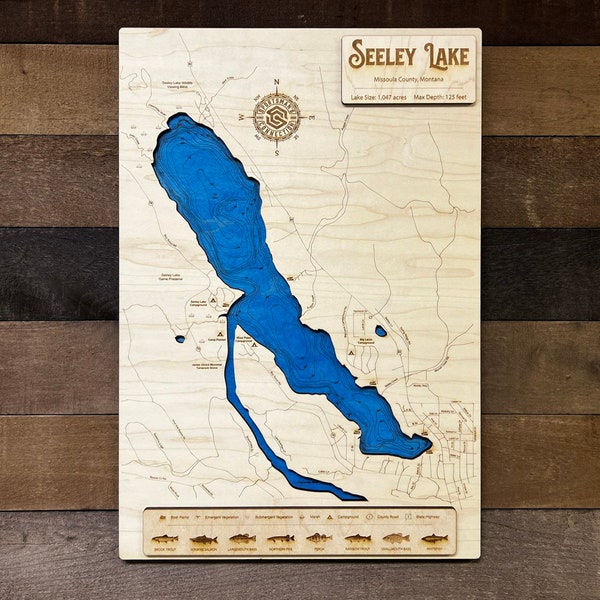 Seeley Lake Maps Etsy
