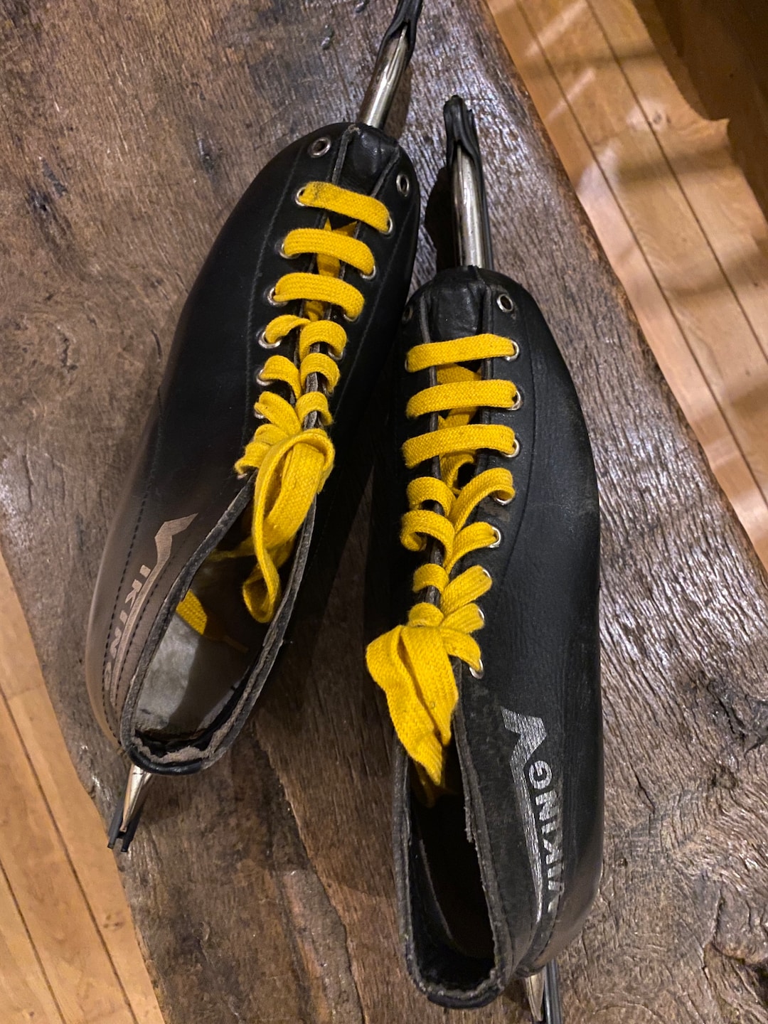 Vintage Viking Leather Racing Ice Skates Made in Amsterdam Speed Skates