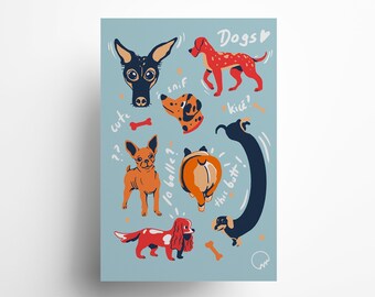 Poster Dogs A4