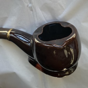 Ceramic Pipe Shaped Ashtray with 3 Slots Incense Burner