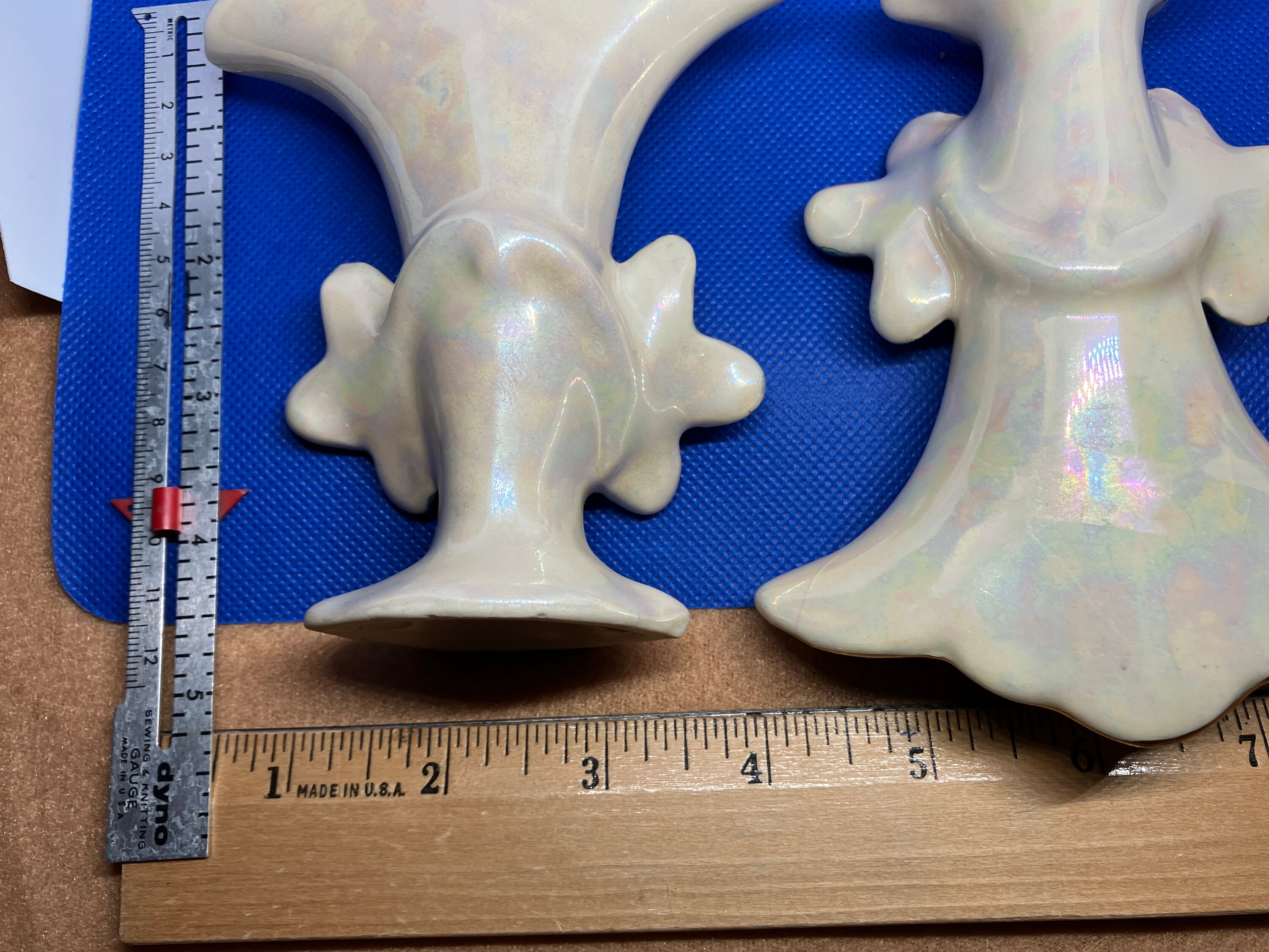 Lot De 2 Petits Vases En Céramique Vernie - Occasion, Très Bon état, Petite Fissure