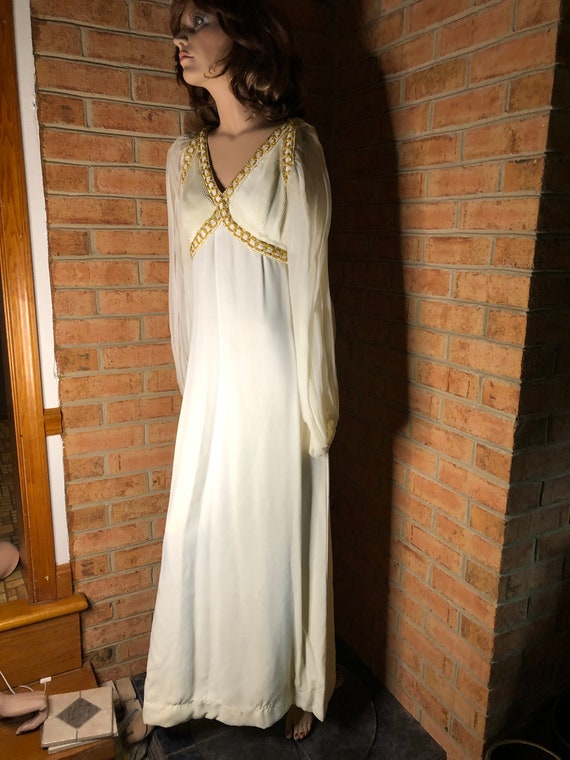 1972 White Dress with Gold Trim from Fashion Bug