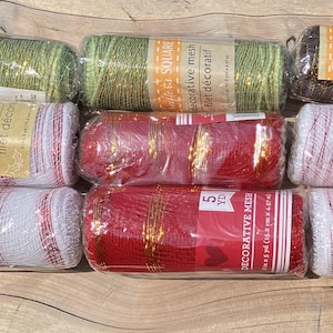 Dekoratives Blumennetzband 6 Zoll mal 5 Meter verschiedene Farbauswahl