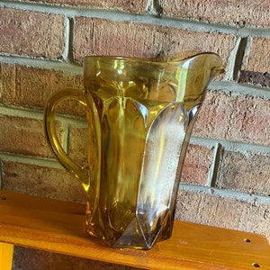 Anchor Hocking Amber MCM Pitcher Ice Lip