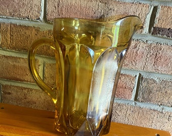 Anchor Hocking Amber MCM Pitcher Ice Lip