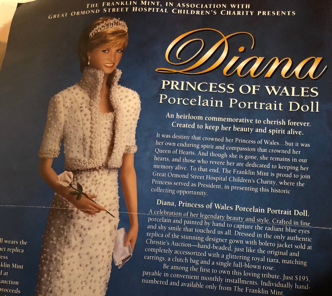 Princess Diana Doll Franklin Mint Porcelain - Etsy