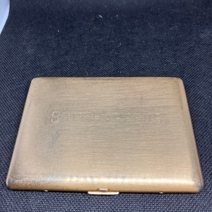 Chrome metal leather cigarette case. 1970. Tobbacciana. Vintage