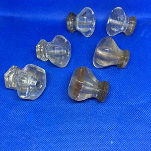 Tiradores hexagonales de cristal transparente estilo vintage para cajones y armarios (juego de 6)