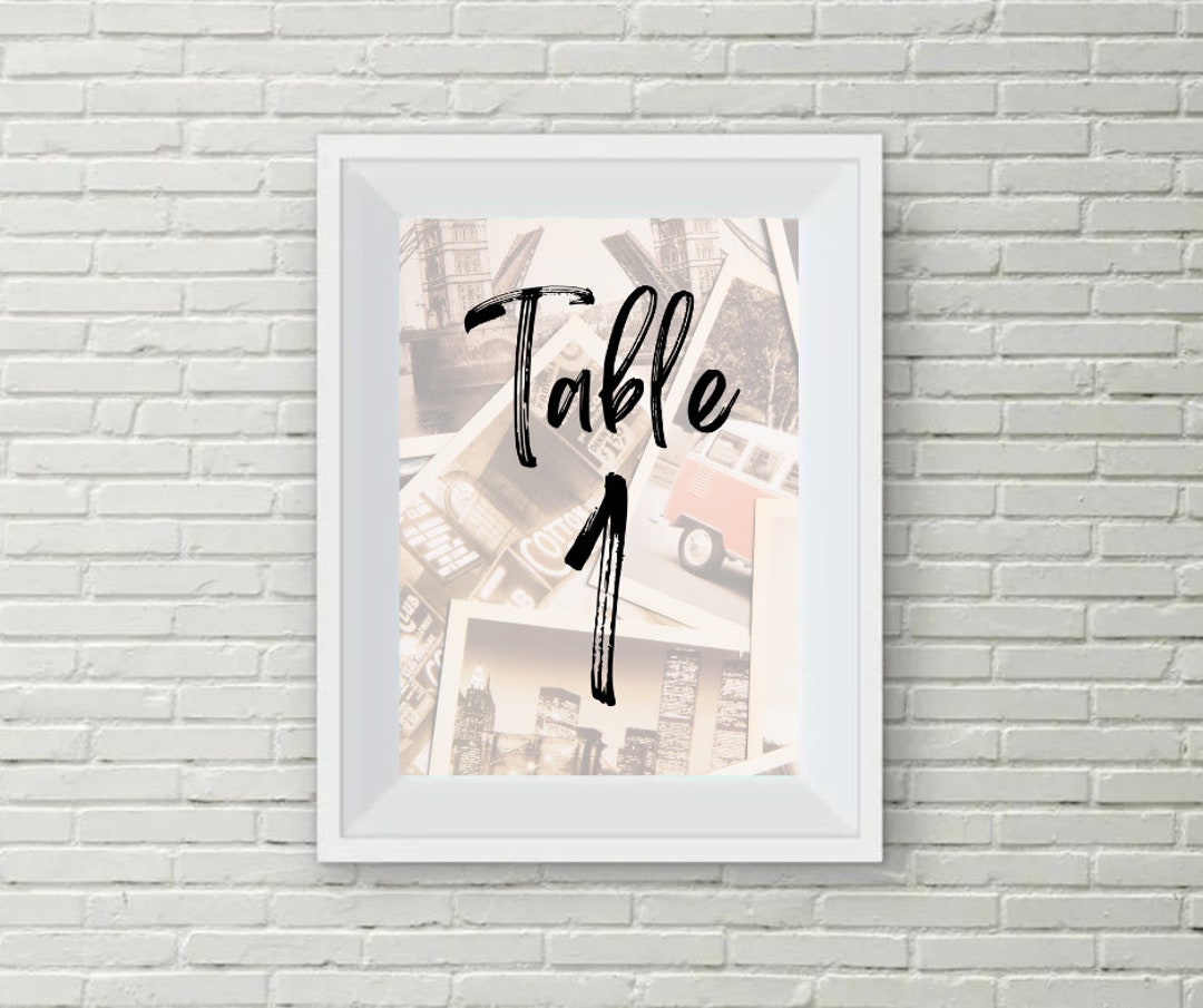Printable Vintage Retro Table Numbers Etsy