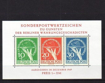 Währungsgeschädigte | Deutschland Berlin 1949 | Nachdruck | Faksimile | Briefmarken als Blockausgabe