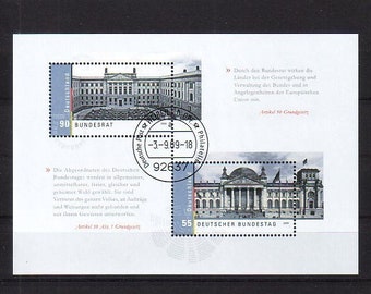 Bundestag und Bundesrat | Deutschland | Briefmarken als Blockausgabe gestempelt