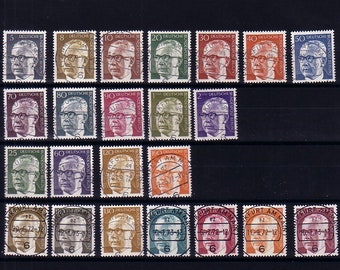 Allemagne RFA Berlin | Gustave Heinemann | Série définitive 23 valeurs complète avec très joli cachet de la poste | timbres