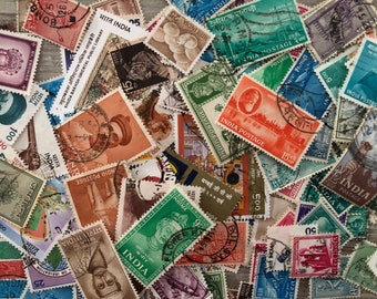 Indien | 100 Briefmarken mit ca. 20 doppelten | Briefmarken gestempelt