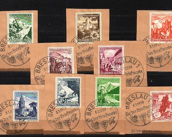 Ostmarklandschaften und Alpenblumen | Briefmarken gestempelte Briefausschnitte