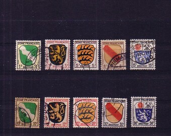 Wappen | Französische Zone | Alliierte Besatzung | 1945 bis 46 | Briefmarken gestempelt