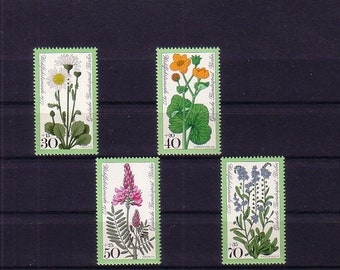 Pflanzen | Margerite Sumpfdotterblume Esparsette Vergissmeinnicht | Deutschland Berlin | Briefmarken postfrisch